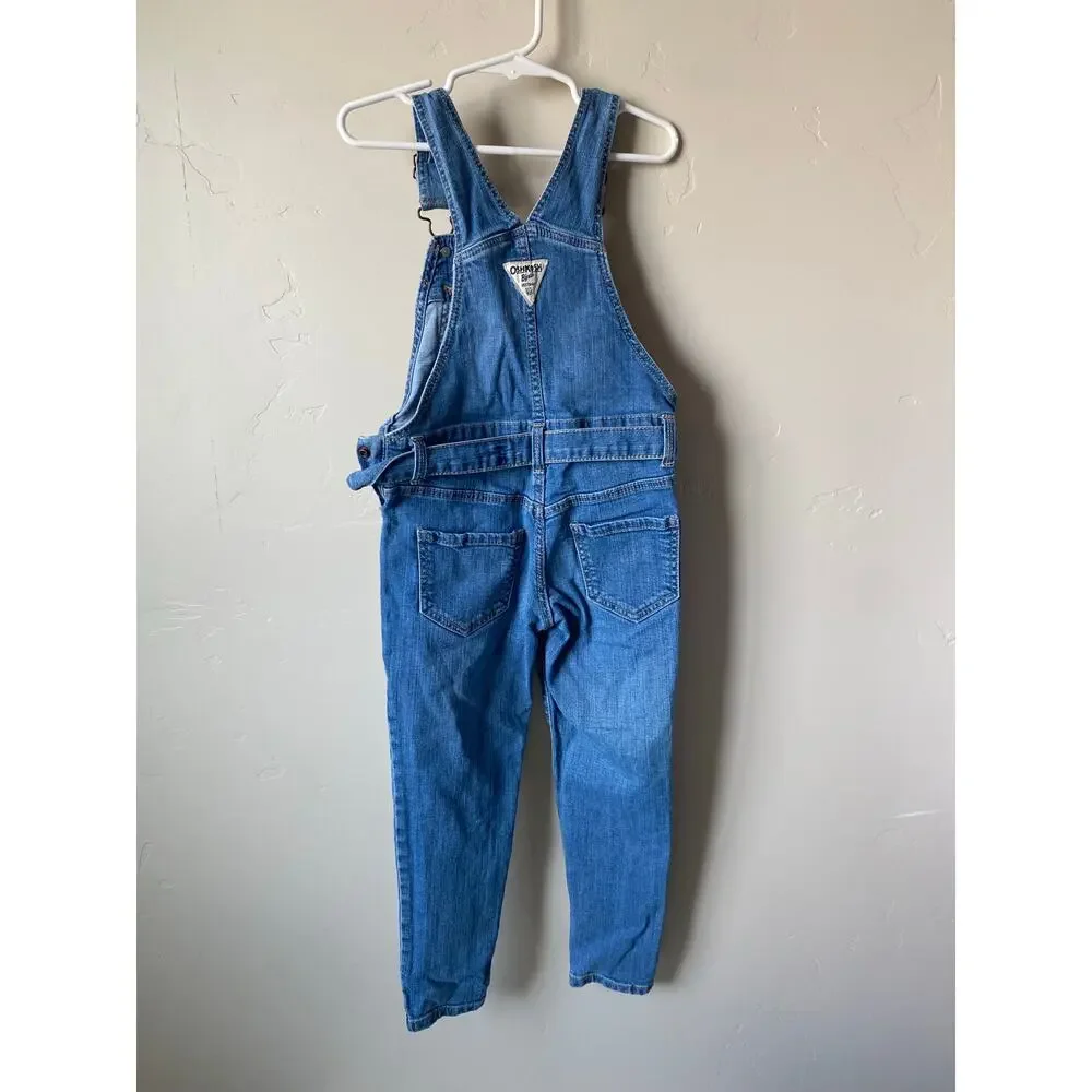 Oshkosh B'Gosh Blue Jean Denim Girls Overalls- Size 5